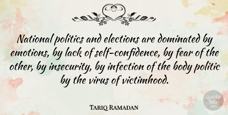Tariq Ramadan Quote About Self Confidence, Insecurity, Body: National Politics And Elections Are...