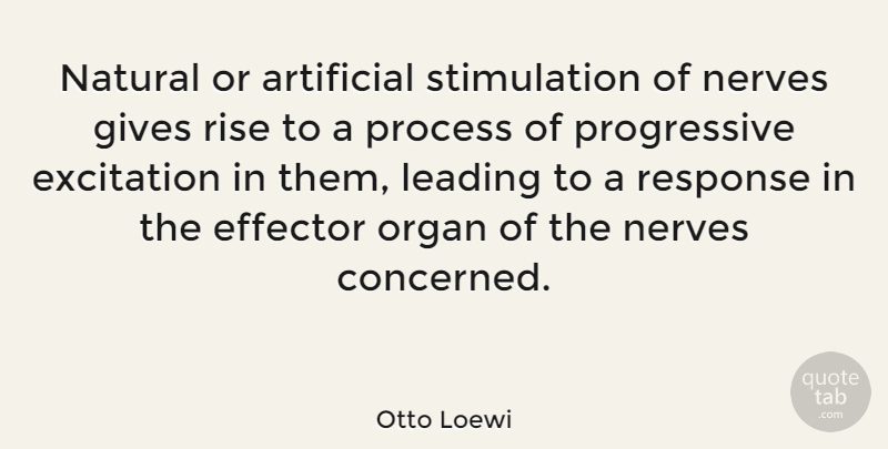 Otto Loewi Quote About Artificial, Gives, Leading, Natural, Nerves: Natural Or Artificial Stimulation Of...
