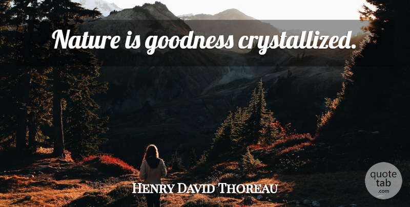 Henry David Thoreau Quote About Nature, Morality, Goodness: Nature Is Goodness Crystallized...