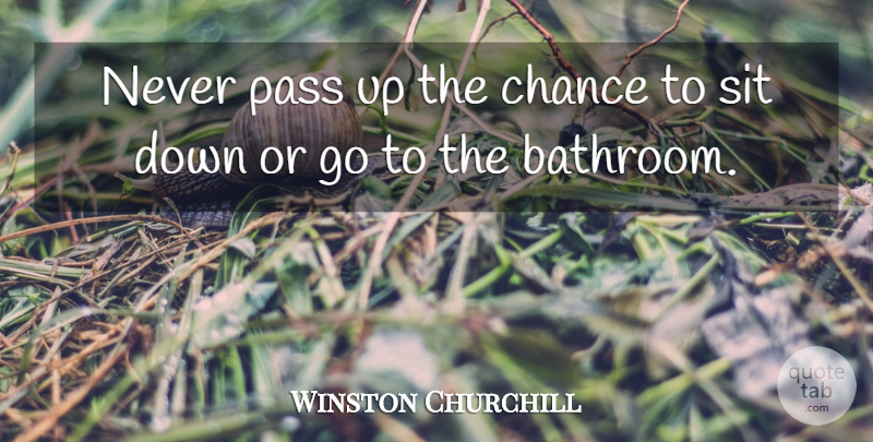 Winston Churchill Quote About Chance, Bathroom: Never Pass Up The Chance...