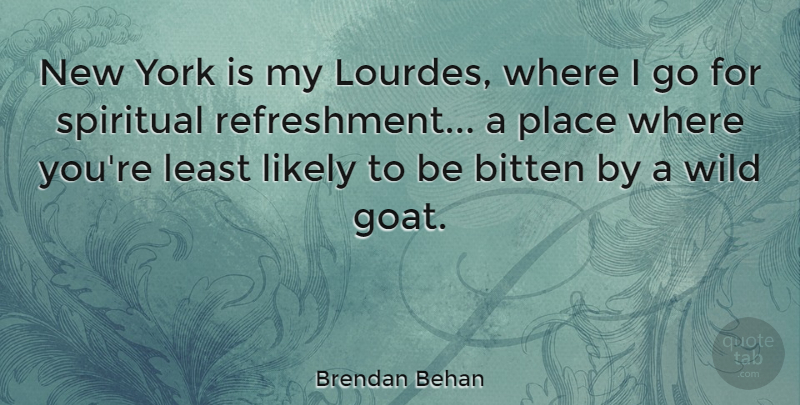 Brendan Behan Quote About Funny, Spiritual, New York: New York Is My Lourdes...