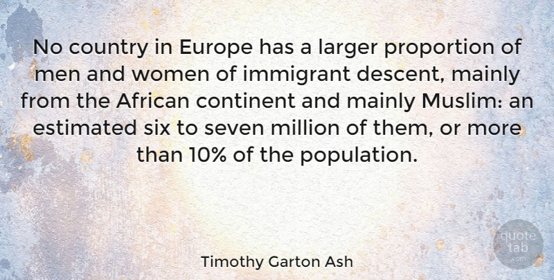 Timothy Garton Ash Quote About African, British Author, Continent, Country, Estimated: No Country In Europe Has...