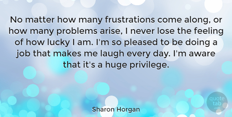 Sharon Horgan Quote About Jobs, Frustration, Laughing: No Matter How Many Frustrations...
