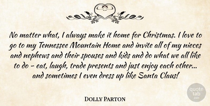 Dolly Parton Quote About Christmas, Niece, Kids: No Matter What I Always...