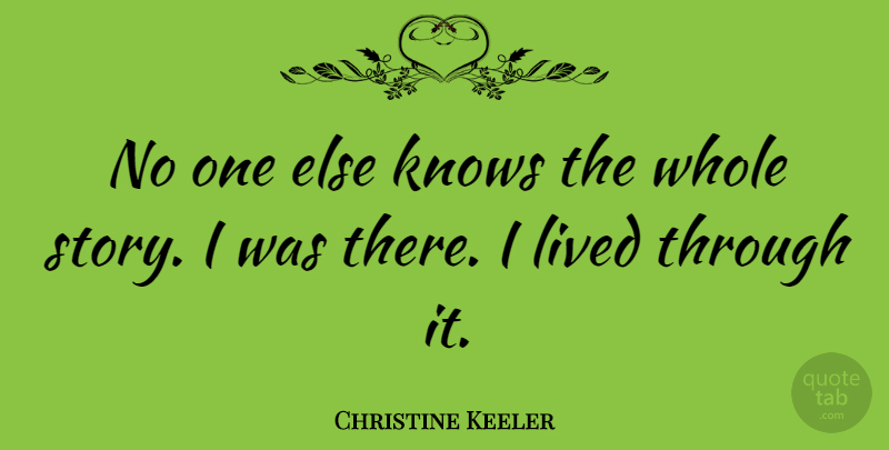 Christine Keeler Quote About undefined: No One Else Knows The...