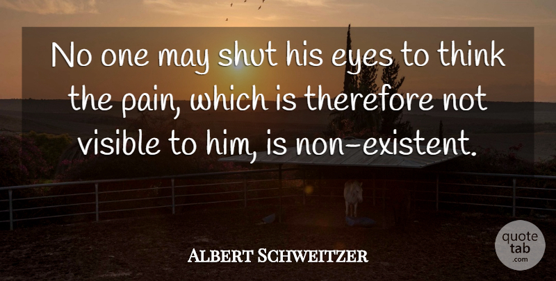 Albert Schweitzer Quote About Pain, Eye, Animal: No One May Shut His...