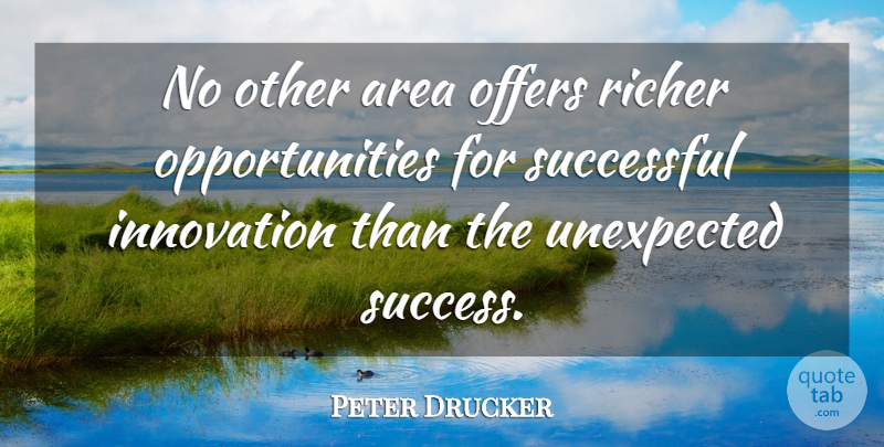 Peter Drucker Quote About Success, Opportunity, Innovation: No Other Area Offers Richer...
