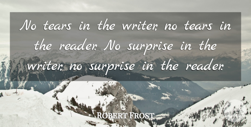 Robert Frost Quote About Book, Reading, Writing: No Tears In The Writer...