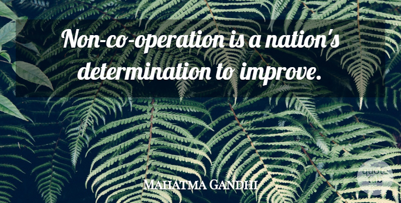 Mahatma Gandhi Quote About Determination, Operations, Nations: Non Co Operation Is A...
