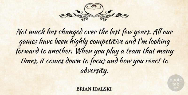 Brian Idalski Quote About Changed, Few, Focus, Forward, Games: Not Much Has Changed Over...
