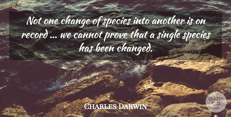 Charles Darwin Quote About Fossils, Records, Changed: Not One Change Of Species...
