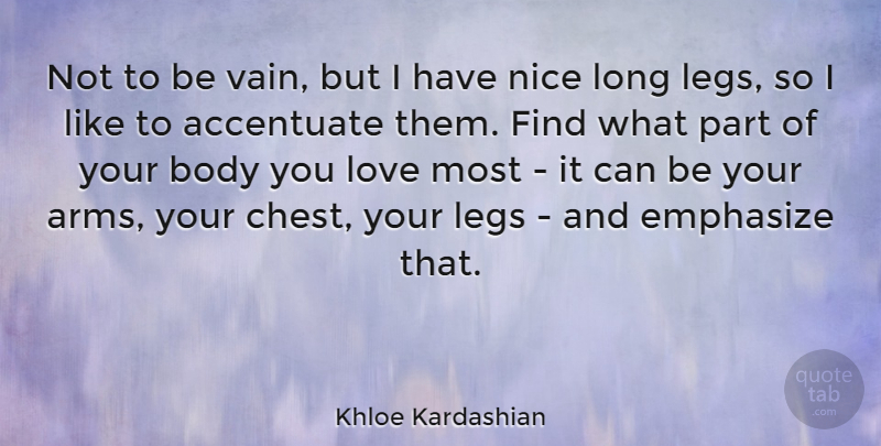 Khloe Kardashian Quote About Nice, Long, Body: Not To Be Vain But...