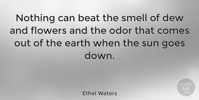 Ethel Waters Quote About Flower, Smell, Odor: Nothing Can Beat The Smell...