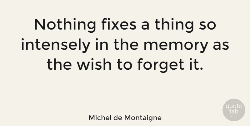 Michel de Montaigne Quote About Memories, Wish, Criminal Mind: Nothing Fixes A Thing So...
