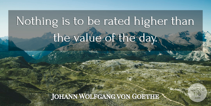 Johann Wolfgang von Goethe Quote About Time, Good Life, Insperational: Nothing Is To Be Rated...