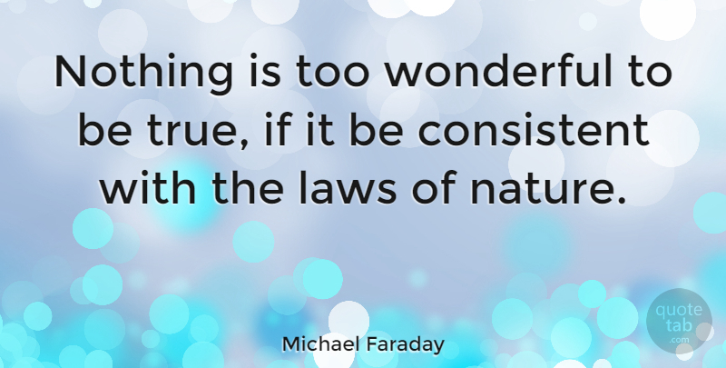 Michael Faraday Quote About Nature, Truth, Science: Nothing Is Too Wonderful To...