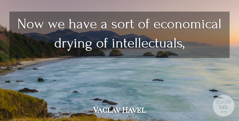 Vaclav Havel Quote About Economical, Intelligence And Intellectuals, Sort: Now We Have A Sort...
