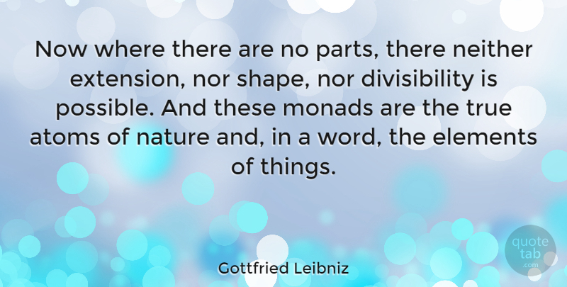 Gottfried Leibniz Quote About Words Of Wisdom, Elements, Shapes: Now Where There Are No...