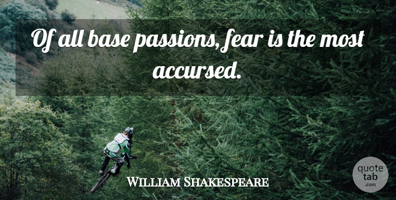 William Shakespeare Quote About Life, Fear, Passion: Of All Base Passions Fear...
