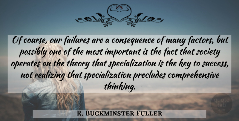 R. Buckminster Fuller Quote About Thinking, Keys, Important: Of Course Our Failures Are...