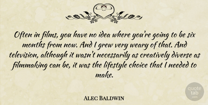 Alec Baldwin Quote About Although, Creatively, Diverse, Filmmaking, Grew: Often In Films You Have...