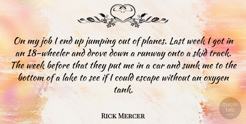 Rick Mercer Quote About Bottom, Car, Drove, Escape, Job: On My Job I End...