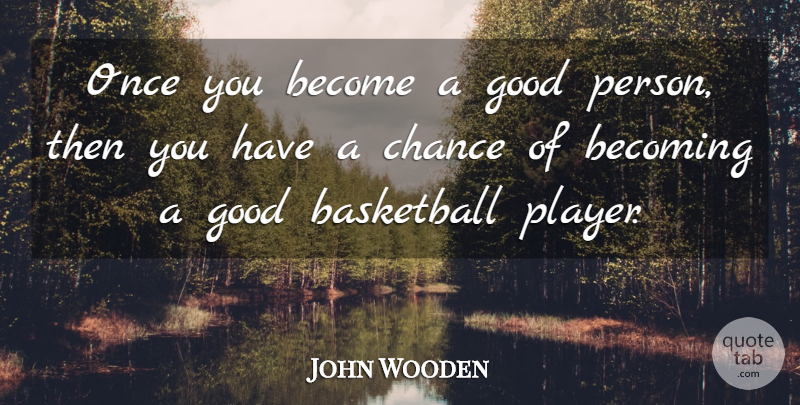 John Wooden Quote About Basketball, Player, Becoming: Once You Become A Good...