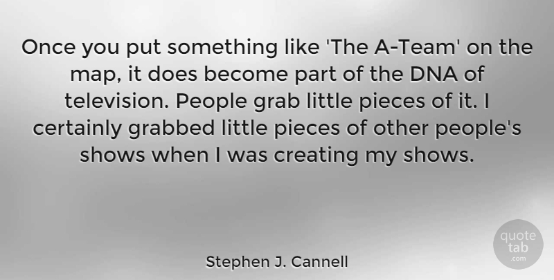 Stephen J. Cannell Quote About Certainly, Dna, Grab, Grabbed, People: Once You Put Something Like...