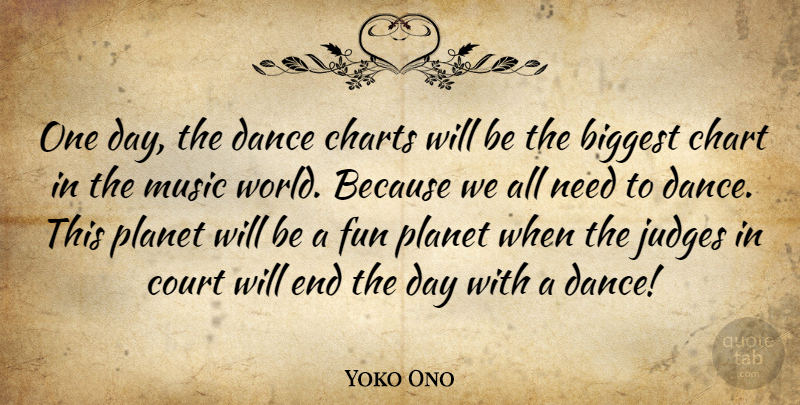 Yoko Ono Quote About Fun, Judging, One Day: One Day The Dance Charts...