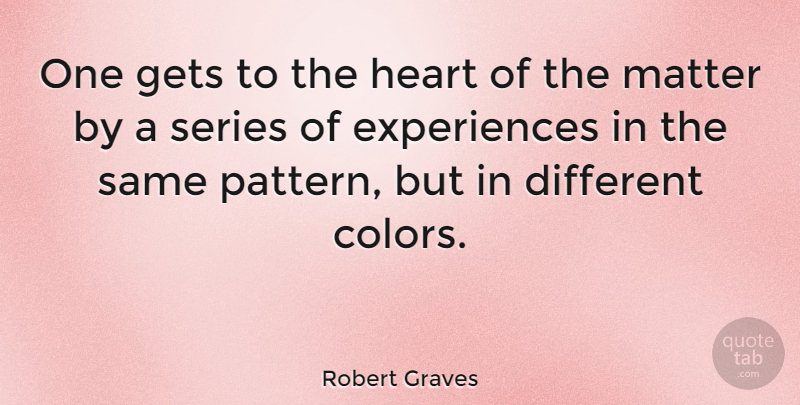 Robert Graves Quote About Heart, Color, Patterns: One Gets To The Heart...