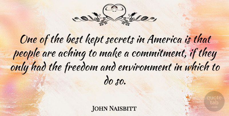 John Naisbitt Quote About Commitment, Best Kept Secrets, America: One Of The Best Kept...