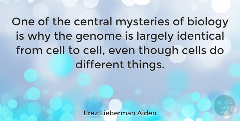 Erez Lieberman Aiden Quote About Central, Identical, Largely, Mysteries, Though: One Of The Central Mysteries...