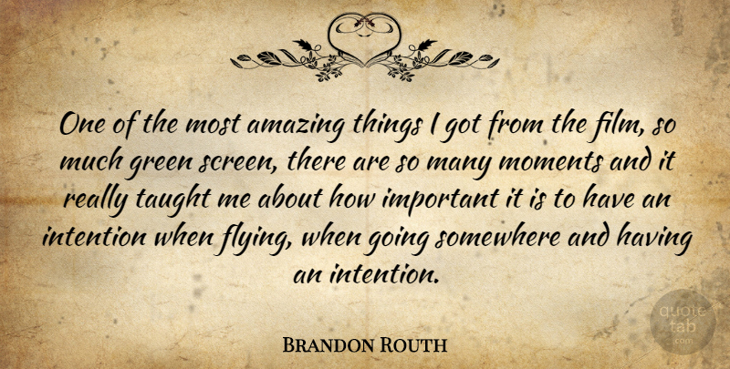 Brandon Routh Quote About Flying, Important, Green: One Of The Most Amazing...