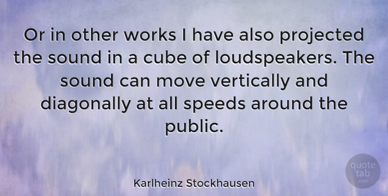 Karlheinz Stockhausen Quote About Moving, Cubes, Sound: Or In Other Works I...