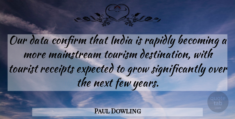 Paul Dowling Quote About Becoming, Confirm, Data, Expected, Few: Our Data Confirm That India...