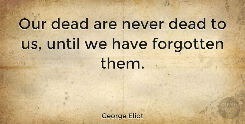 George Eliot Quote About Death, Dying, Literature: Our Dead Are Never Dead...