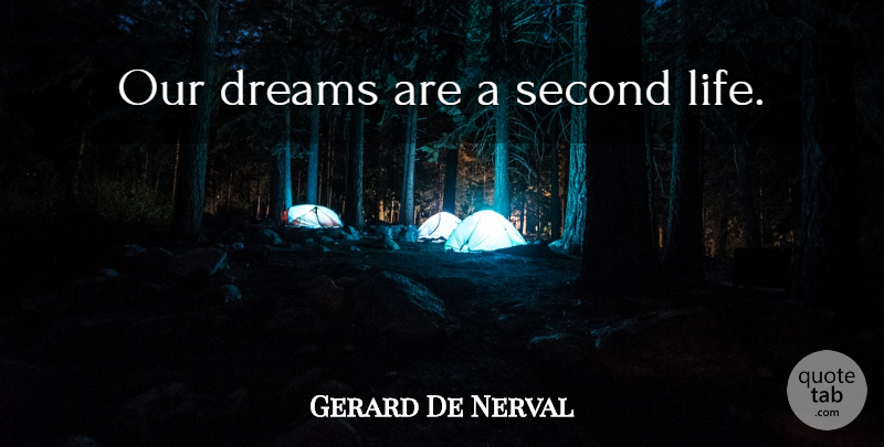 Gerard De Nerval Quote About Dream, Our Dreams: Our Dreams Are A Second...
