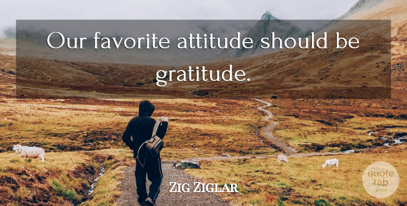 Zig Ziglar Quote About Gratitude, Attitude, Should: Our Favorite Attitude Should Be...