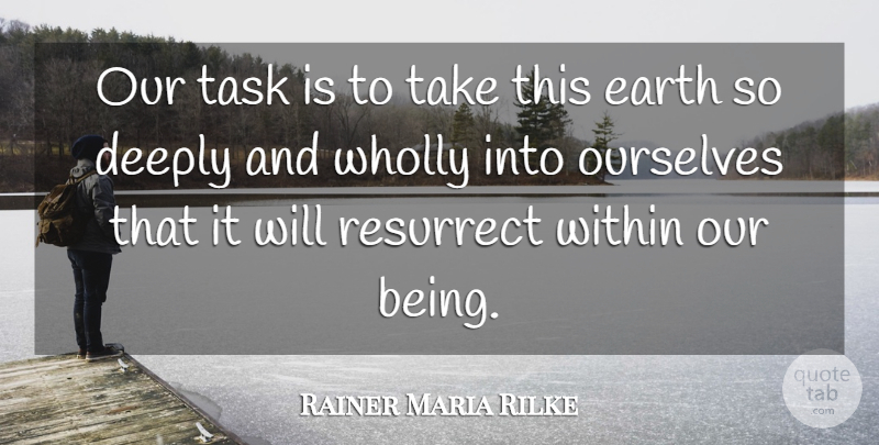 Rainer Maria Rilke Quote About Tasks, Earth: Our Task Is To Take...