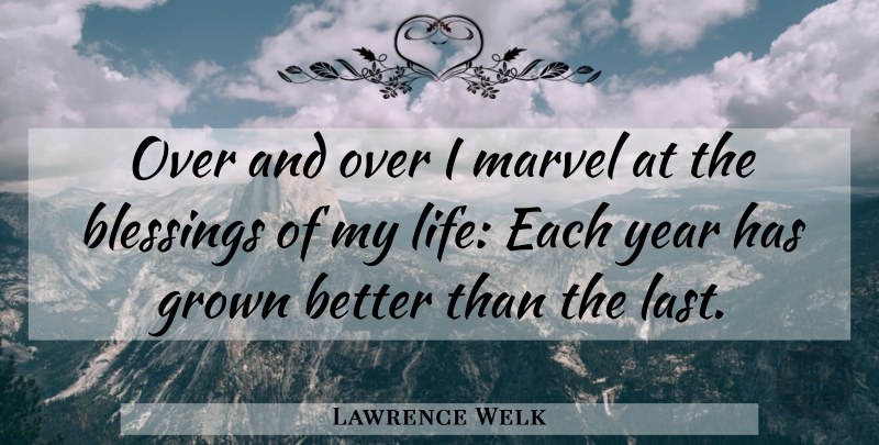 Lawrence Welk Quote About Blessing, Years, Lasts: Over And Over I Marvel...