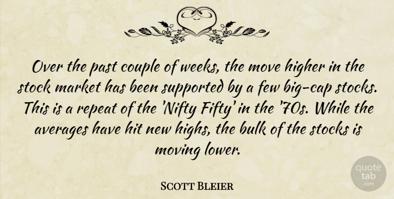 Scott Bleier Quote About Averages, Bulk, Couple, Few, Higher: Over The Past Couple Of...