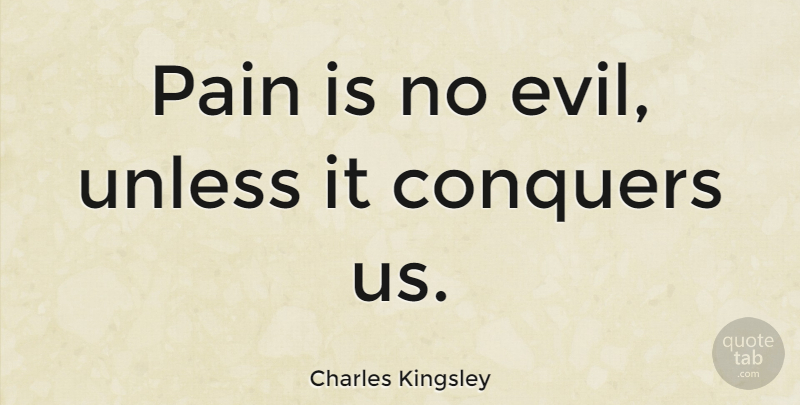 Charles Kingsley Quote About Pain, Reality, Evil: Pain Is No Evil Unless...