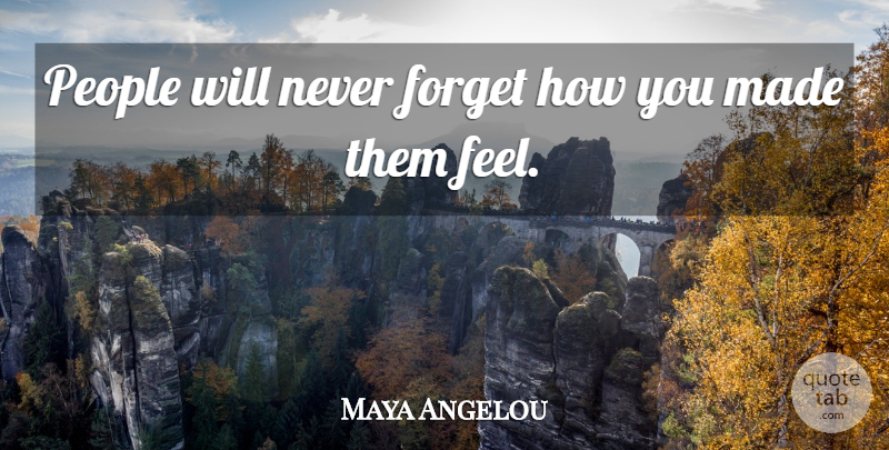Maya Angelou Quote About Inspirational, Motivational, Positive: People Will Never Forget How...
