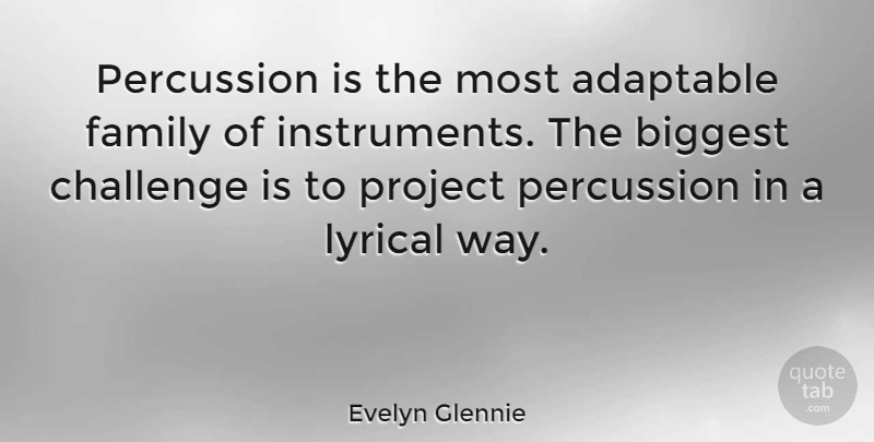 Evelyn Glennie Quote About Challenges, Way, Lyrical: Percussion Is The Most Adaptable...