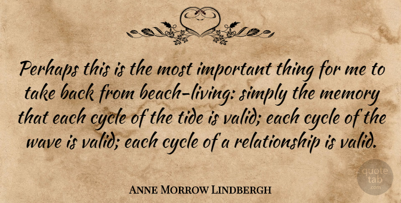 Anne Morrow Lindbergh Quote About Beach, Memories, Important: Perhaps This Is The Most...