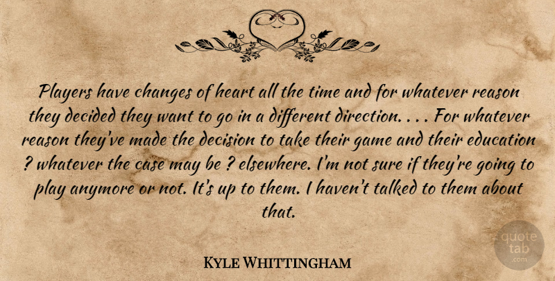 Kyle Whittingham Quote About Anymore, Case, Changes, Decided, Decision: Players Have Changes Of Heart...