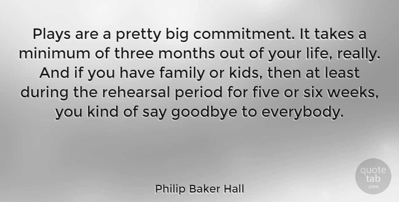 Philip Baker Hall Quote About Family, Five, Life, Minimum, Months: Plays Are A Pretty Big...