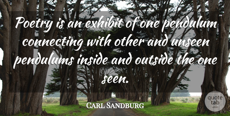 Carl Sandburg Quote About Unseen, Pendulums, Poetry Is: Poetry Is An Exhibit Of...