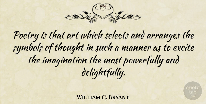 William C. Bryant Quote About Art, Imagination, Most Powerful: Poetry Is That Art Which...