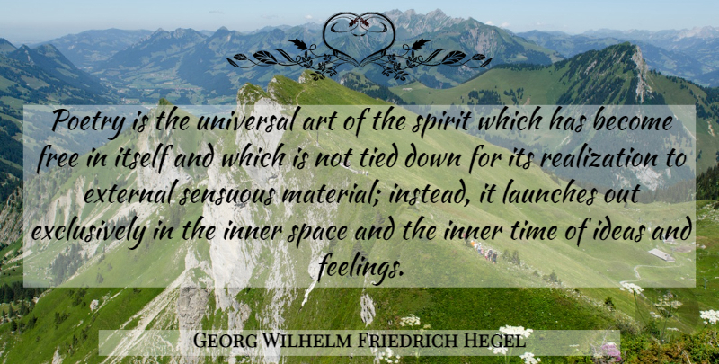 Georg Wilhelm Friedrich Hegel Quote About Art, Ideas, Space: Poetry Is The Universal Art...